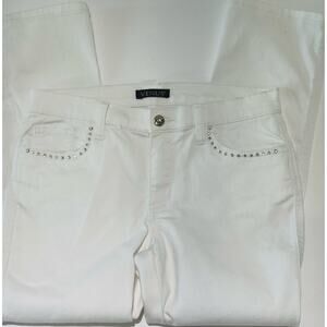 VENUS Fame Jeans White Straight Leg Embellished Size 2